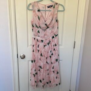 Pink and Green Midi Dress